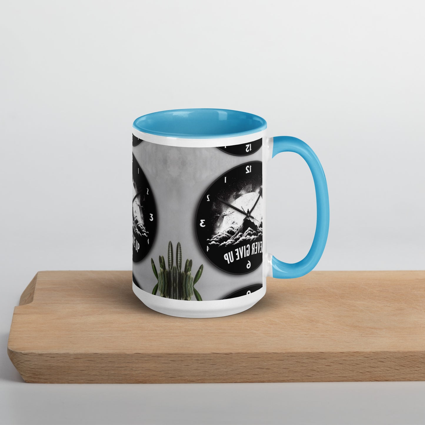 Tasse mit farbiger Innenseite 'Never give up'