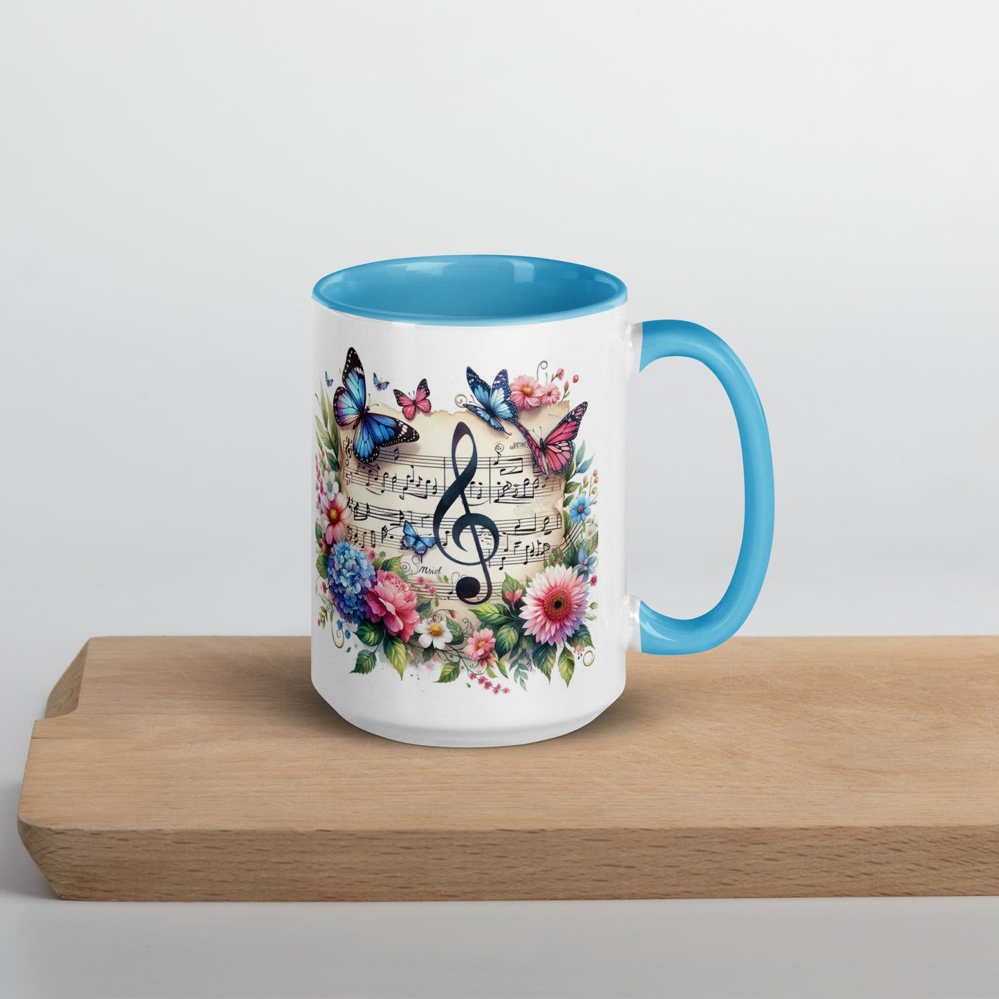 Tasse mit farbiger Innenseite 'Music is life', Teil meiner 'Music is life'-Kollektion