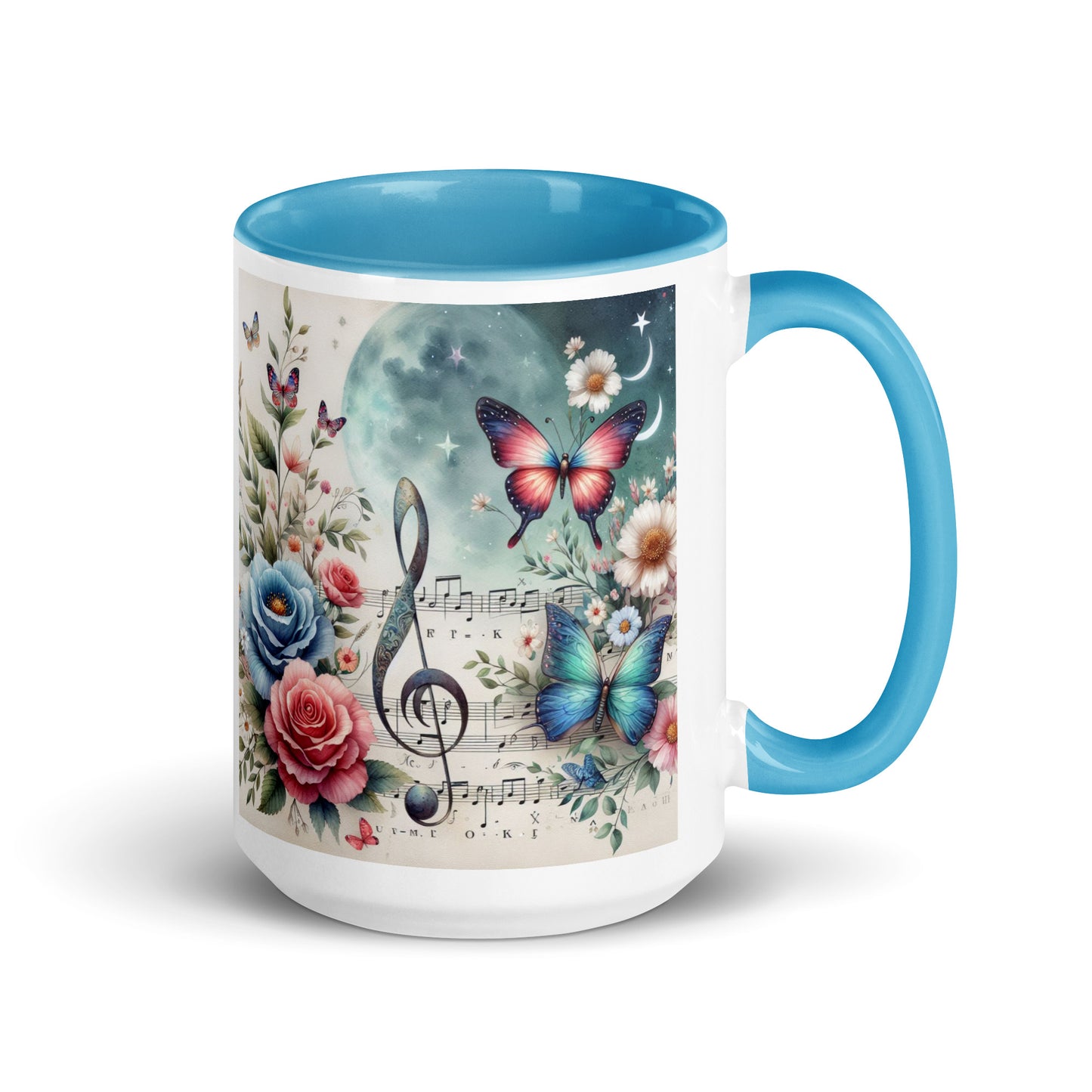 Tasse mit farbiger Innenseite 'Music is life', Teil meiner 'Music is life'-Kollektion