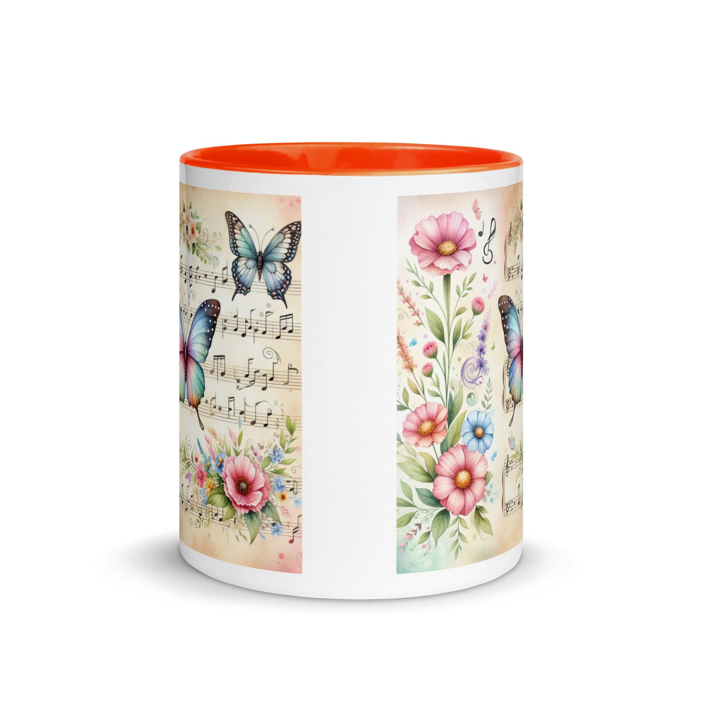 Tasse mit farbiger Innenseite 'Music is life', Teil meiner 'Music is life'-Kollektion