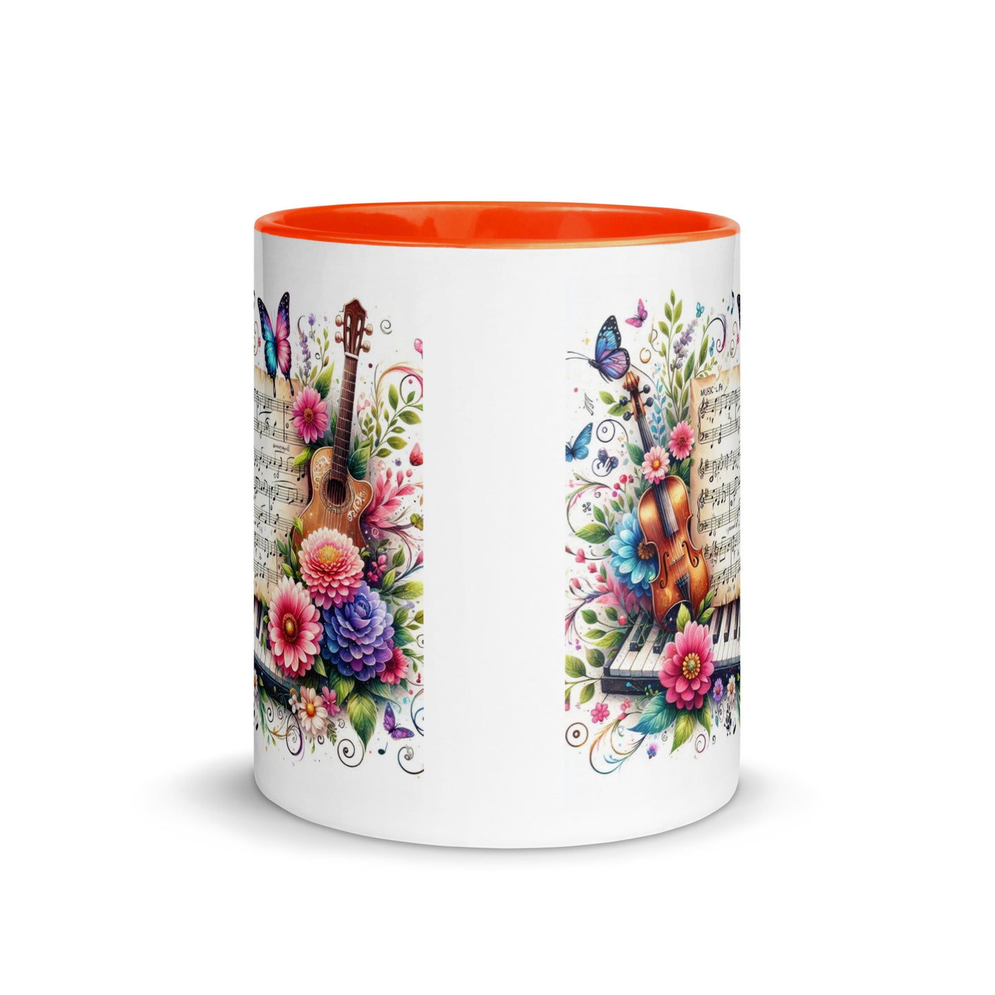 Tasse mit farbiger Innenseite 'Music is life', Teil meiner 'Music is life'-Kollektion