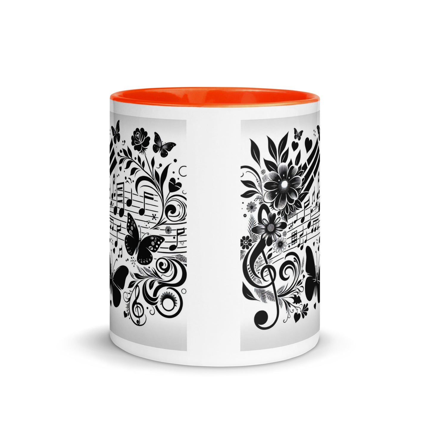 Tasse mit farbiger Innenseite 'Music is life', Teil meiner 'Music is life'-Kollektion