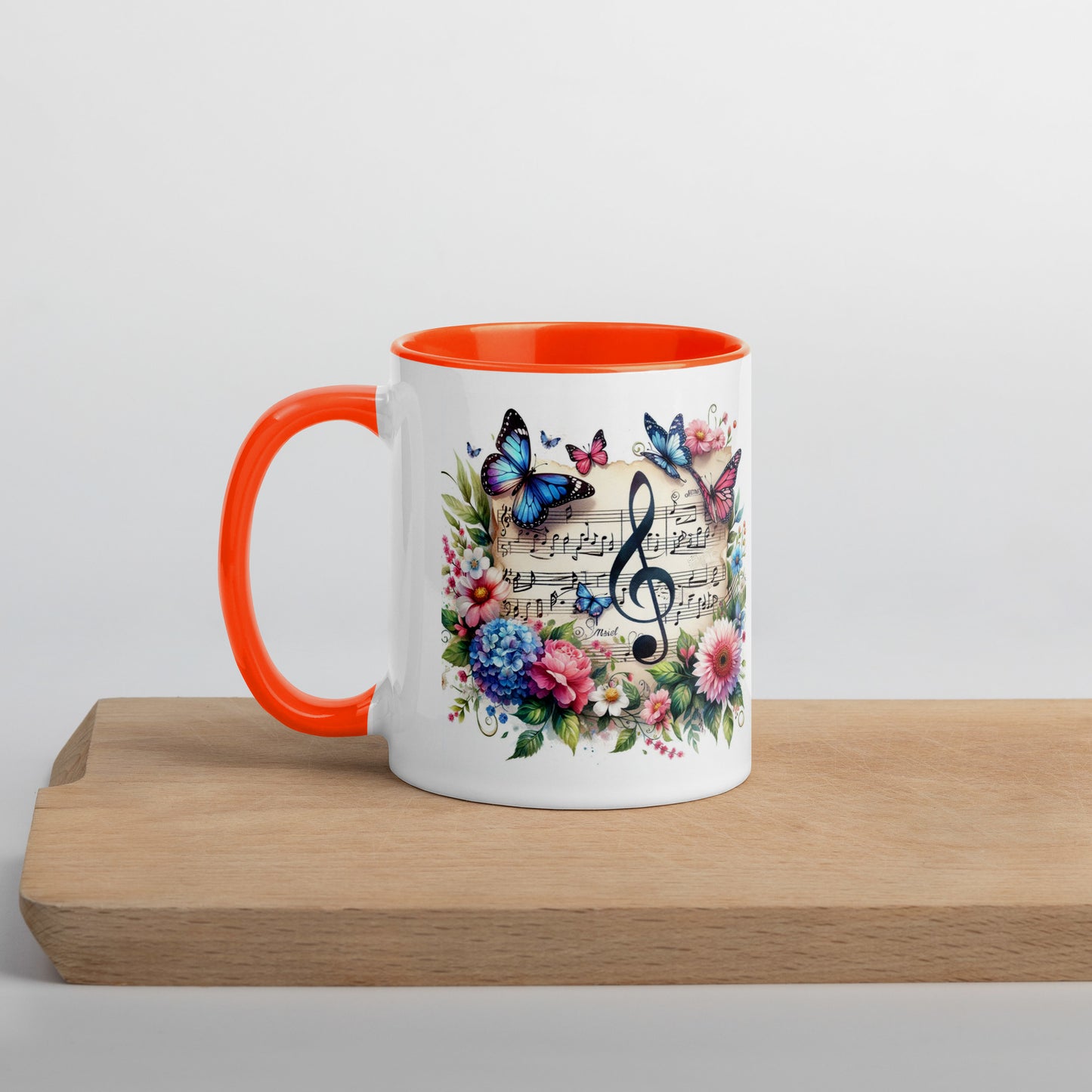 Tasse mit farbiger Innenseite 'Music is life', Teil meiner 'Music is life'-Kollektion