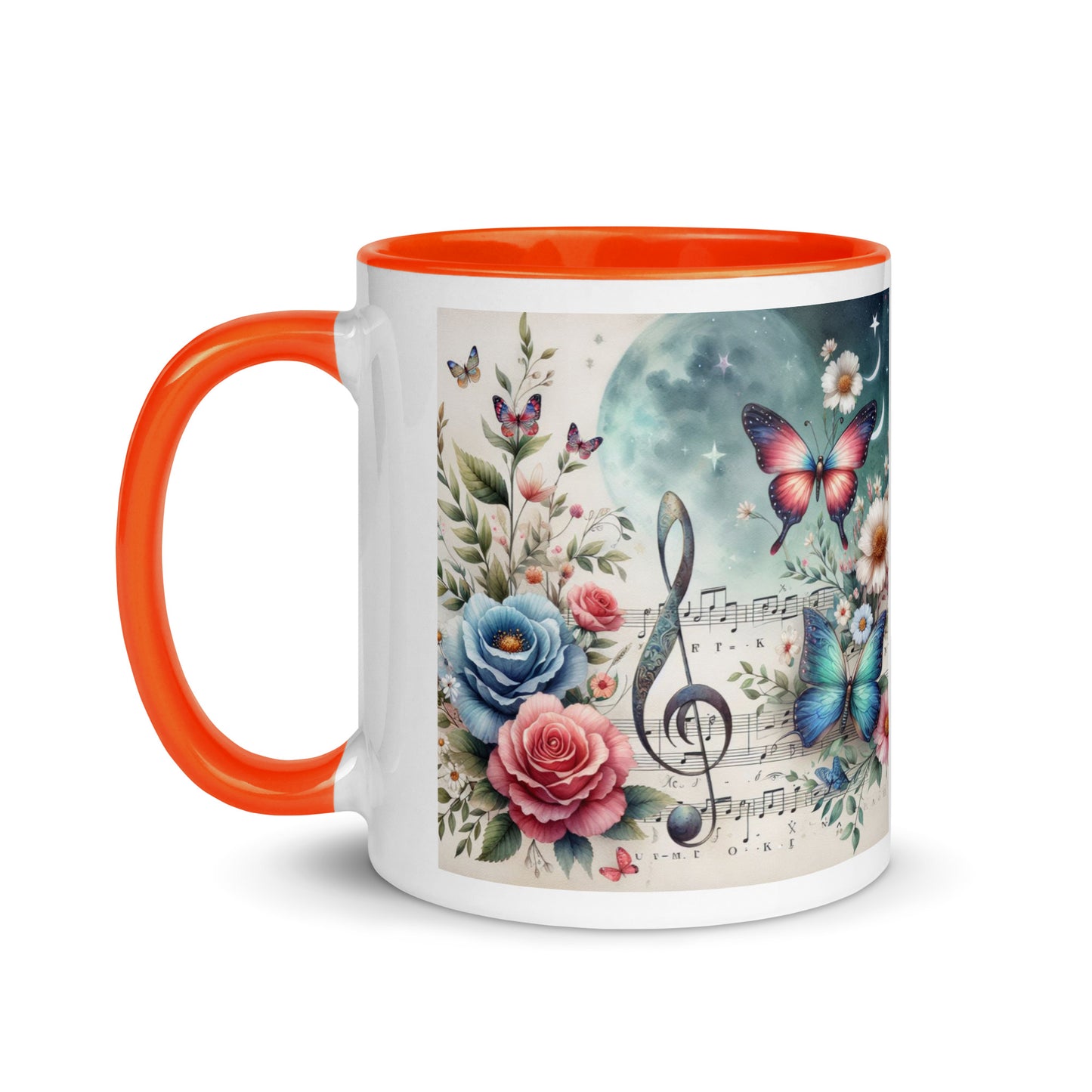 Tasse mit farbiger Innenseite 'Music is life', Teil meiner 'Music is life'-Kollektion