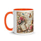 Tasse mit farbiger Innenseite 'Music is life', Teil meiner 'Music is life'-Kollektion