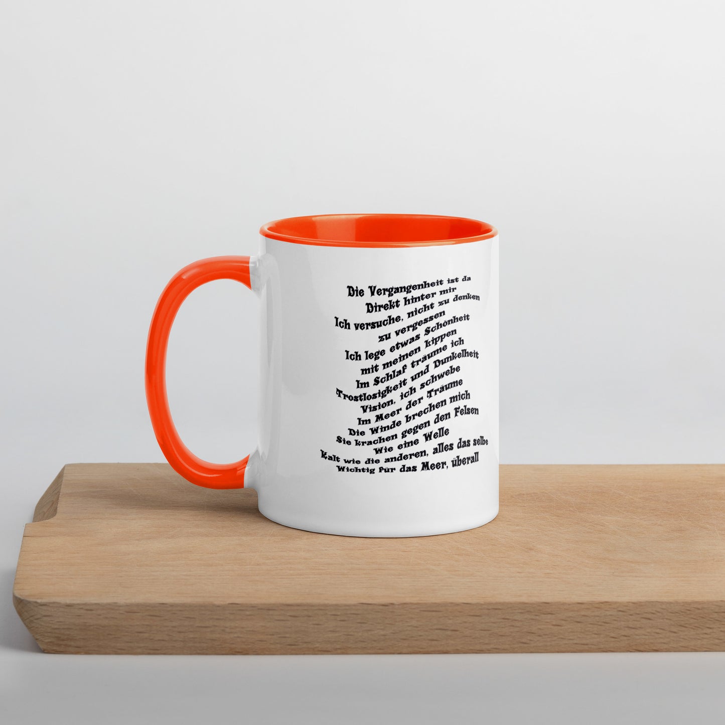 Tasse mit farbiger Innenseite 'Musik & meine Poesie'