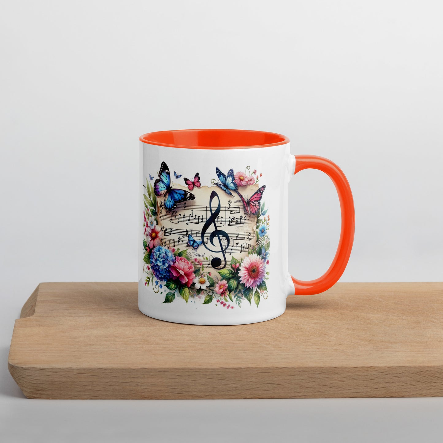 Tasse mit farbiger Innenseite 'Music is life', Teil meiner 'Music is life'-Kollektion