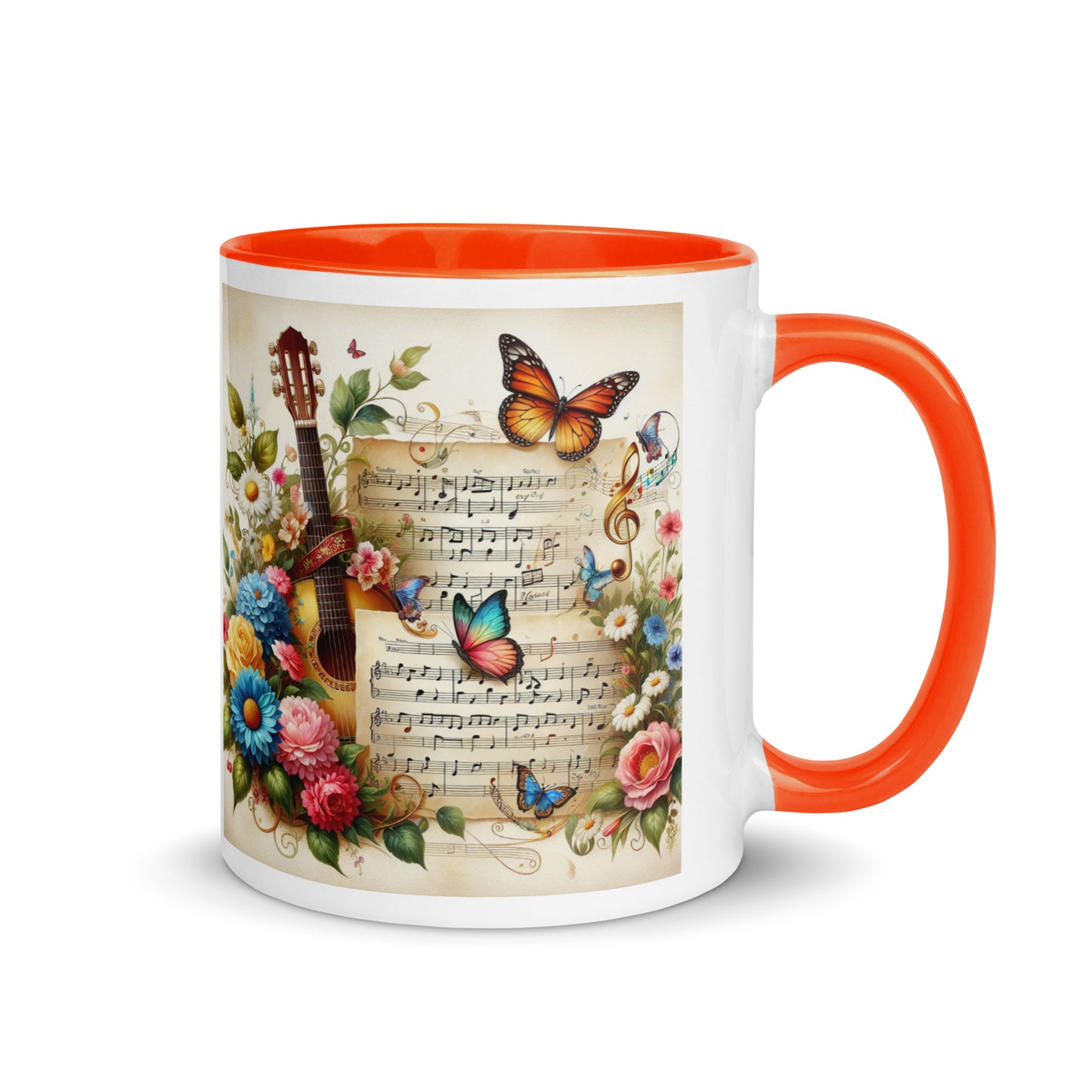 Tasse mit farbiger Innenseite 'Music is life', Teil meiner 'Music is life'-Kollektion