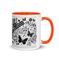 Tasse mit farbiger Innenseite 'Music is life', Teil meiner 'Music is life'-Kollektion