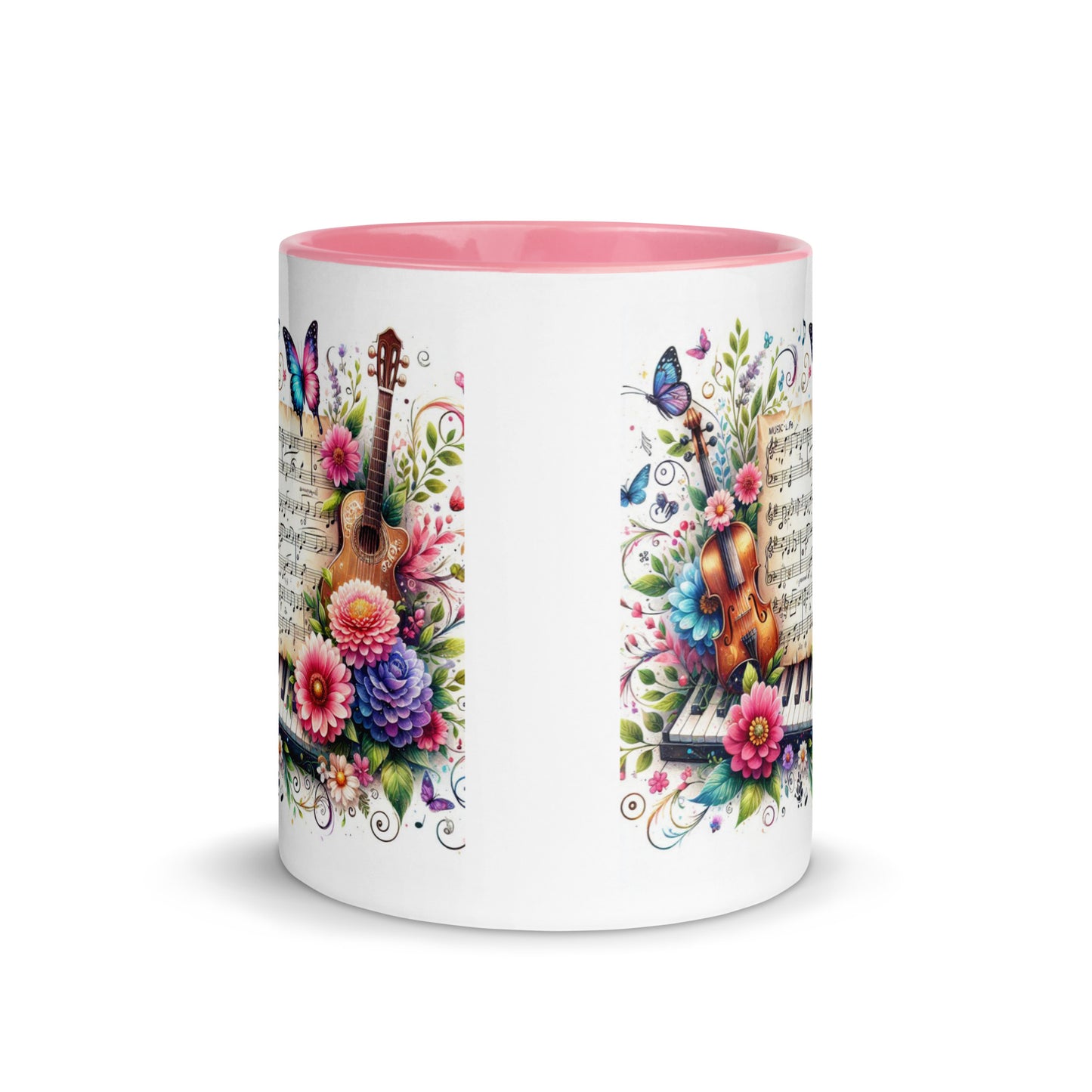 Tasse mit farbiger Innenseite 'Music is life', Teil meiner 'Music is life'-Kollektion