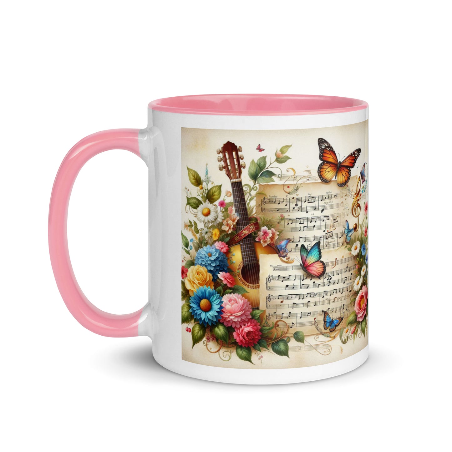 Tasse mit farbiger Innenseite 'Music is life', Teil meiner 'Music is life'-Kollektion