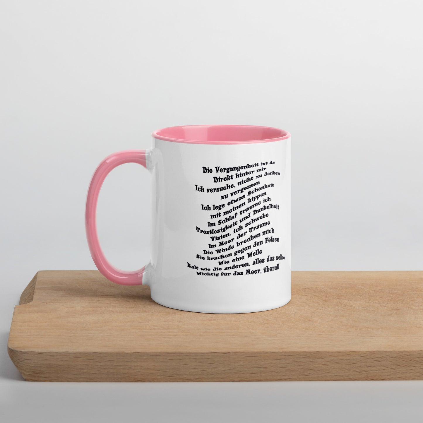 Tasse mit farbiger Innenseite 'Musik & meine Poesie'