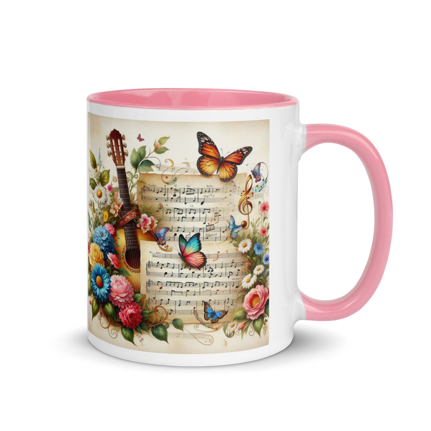 Tasse mit farbiger Innenseite 'Music is life', Teil meiner 'Music is life'-Kollektion