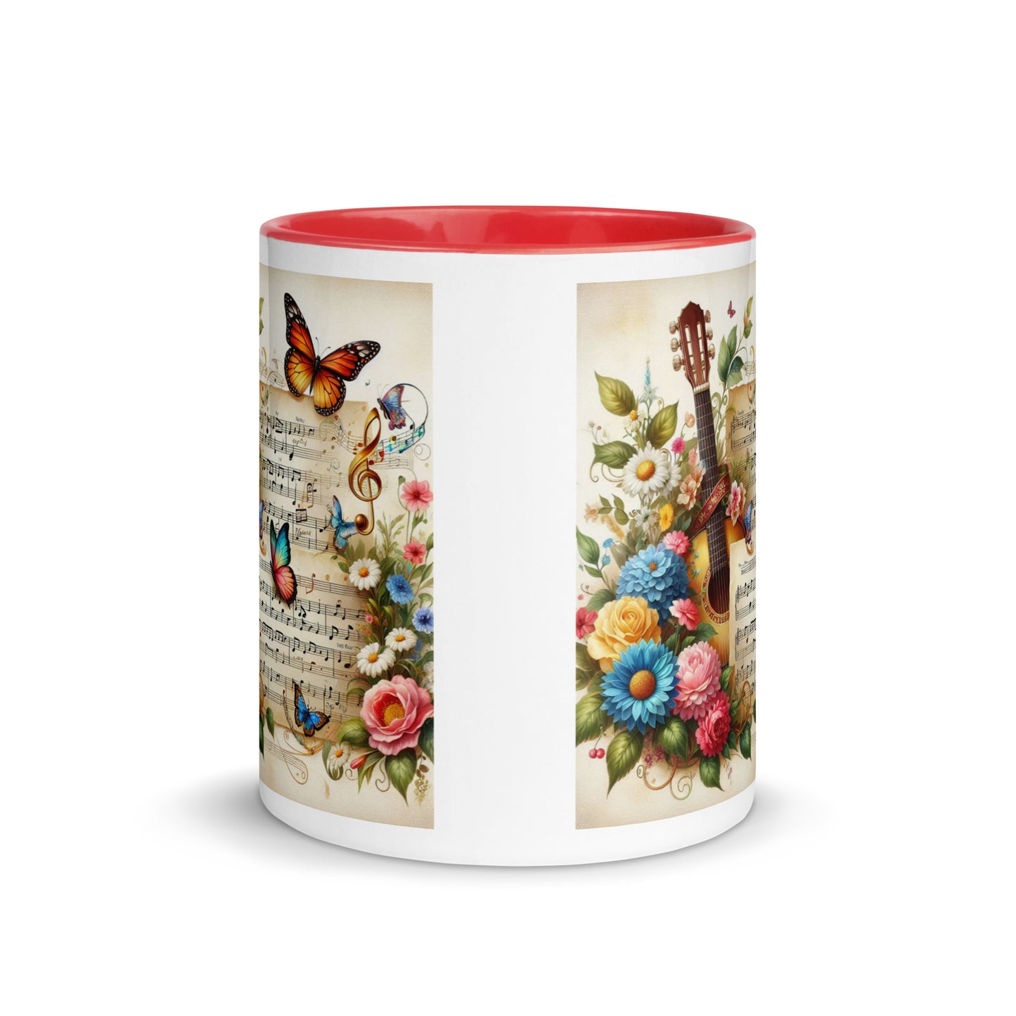 Tasse mit farbiger Innenseite 'Music is life', Teil meiner 'Music is life'-Kollektion