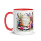 Tasse mit farbiger Innenseite 'Music is life', Teil meiner 'Music is life'-Kollektion