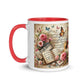 Tasse mit farbiger Innenseite 'Music is life', Teil meiner 'Music is life'-Kollektion