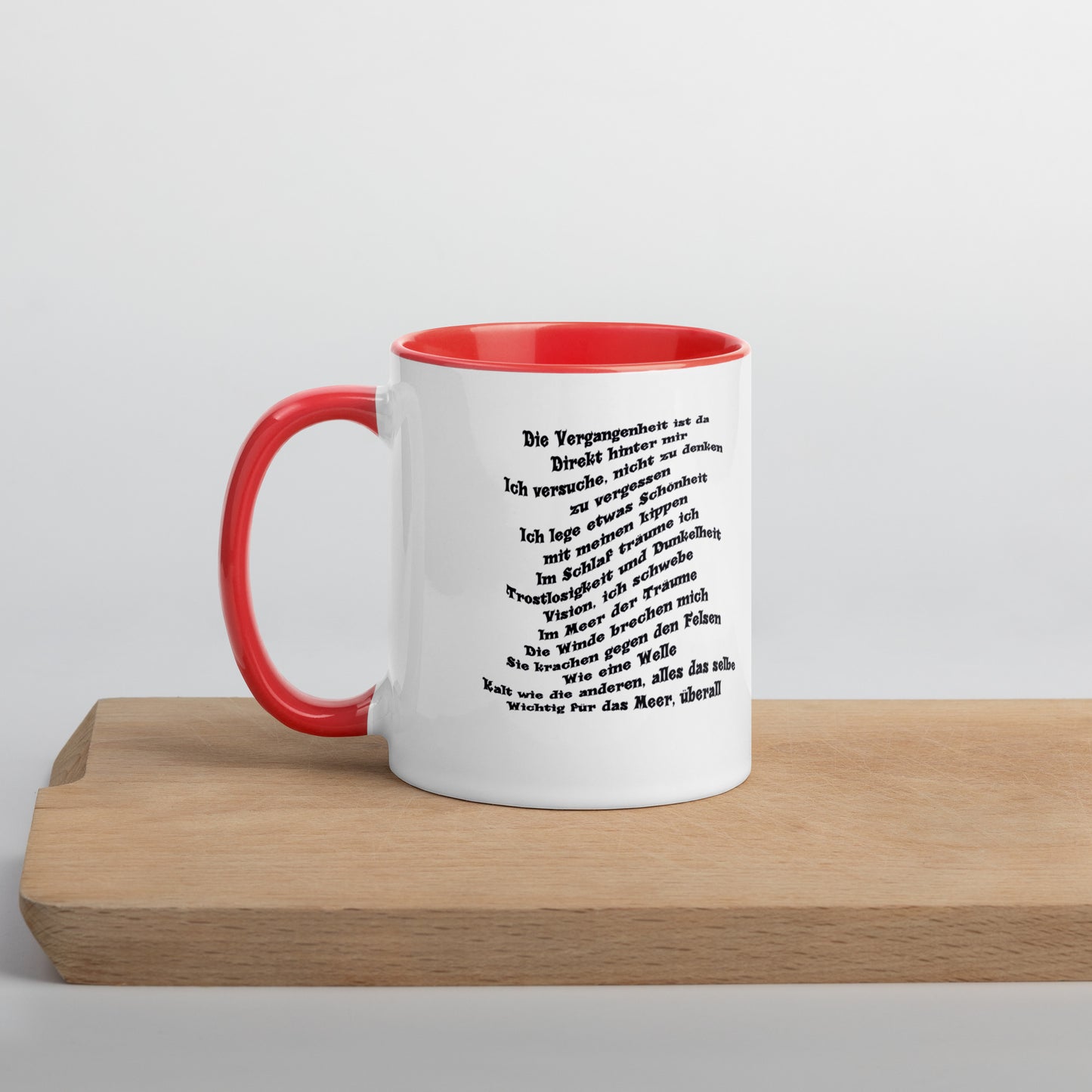 Tasse mit farbiger Innenseite 'Musik & meine Poesie'