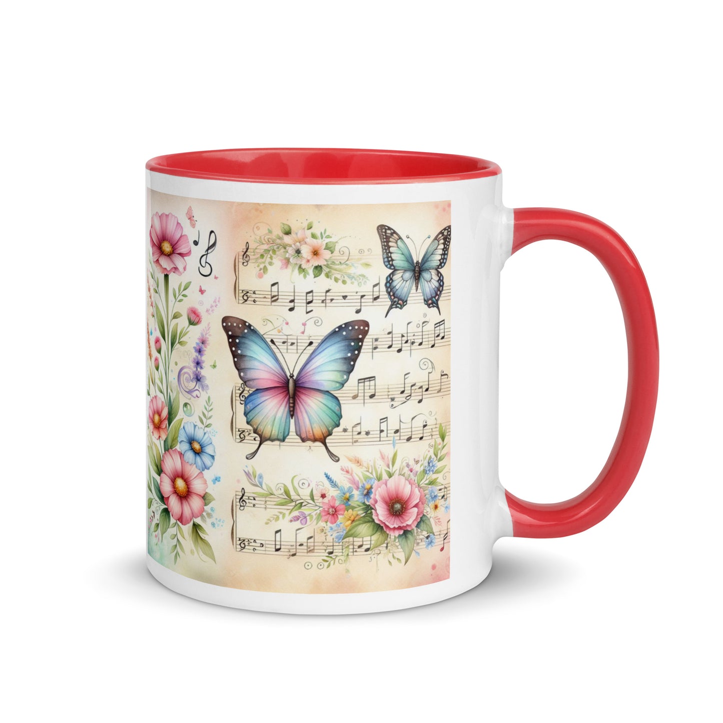 Tasse mit farbiger Innenseite 'Music is life', Teil meiner 'Music is life'-Kollektion