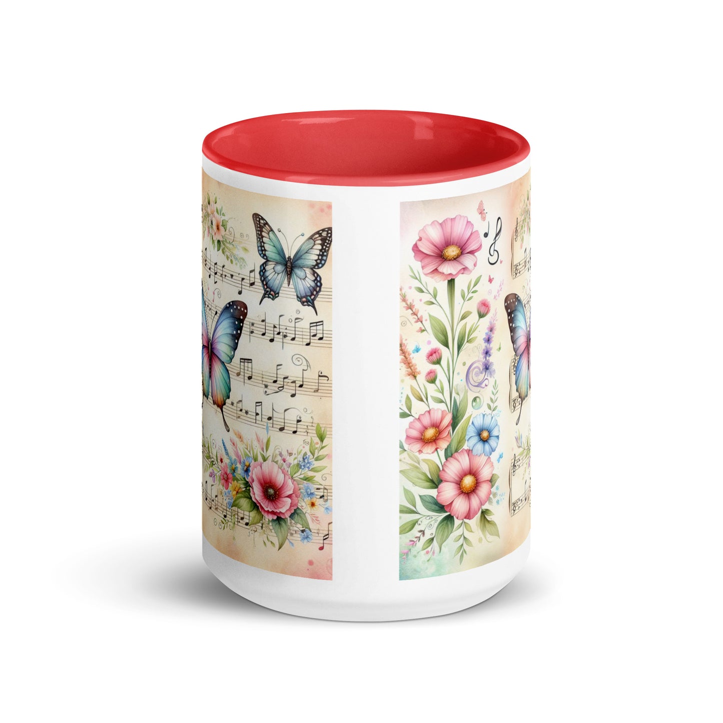 Tasse mit farbiger Innenseite 'Music is life', Teil meiner 'Music is life'-Kollektion