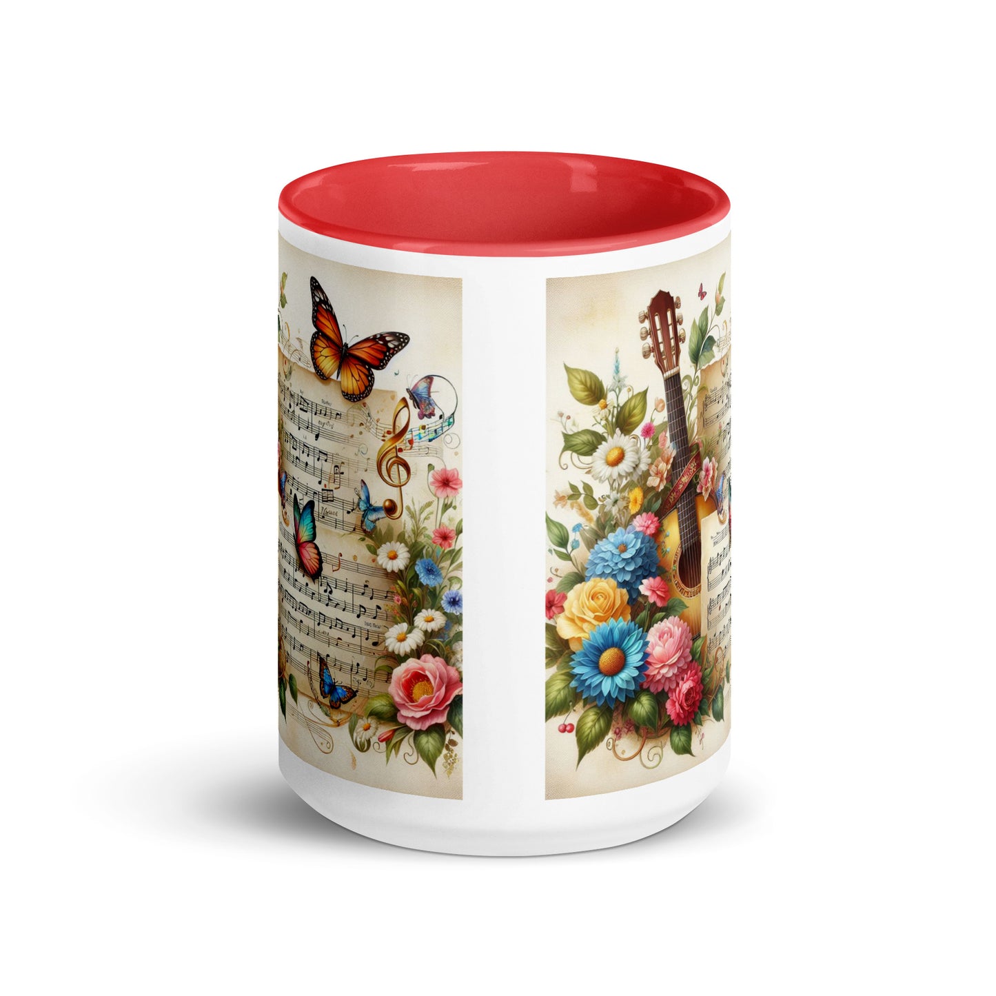 Tasse mit farbiger Innenseite 'Music is life', Teil meiner 'Music is life'-Kollektion