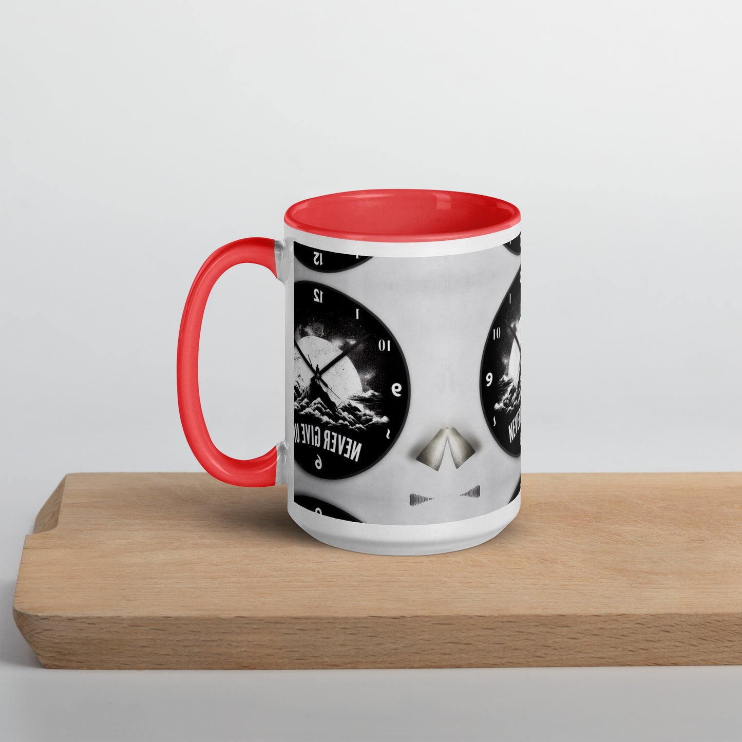 Tasse mit farbiger Innenseite 'Never give up'