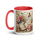 Tasse mit farbiger Innenseite 'Music is life', Teil meiner 'Music is life'-Kollektion