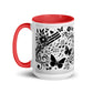 Tasse mit farbiger Innenseite 'Music is life', Teil meiner 'Music is life'-Kollektion