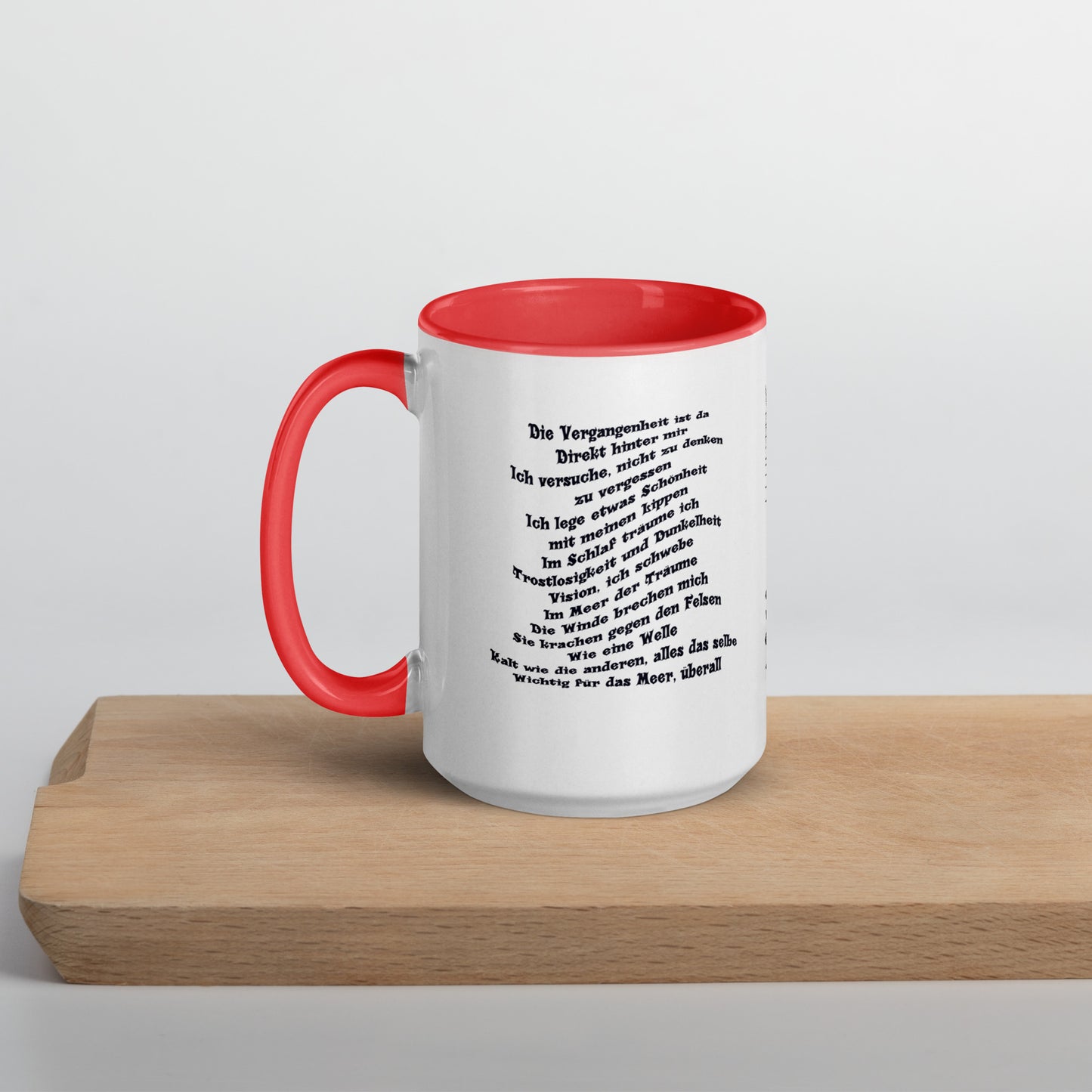 Tasse mit farbiger Innenseite 'Musik & meine Poesie'