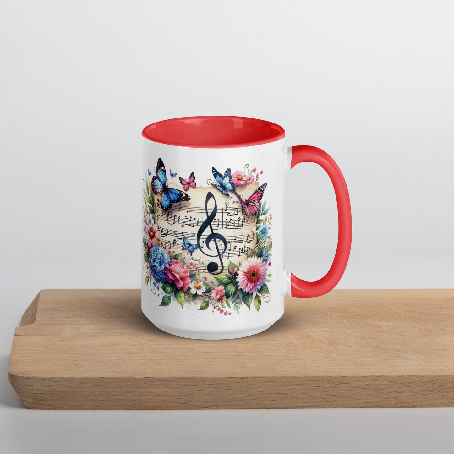 Tasse mit farbiger Innenseite 'Music is life', Teil meiner 'Music is life'-Kollektion