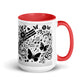 Tasse mit farbiger Innenseite 'Music is life', Teil meiner 'Music is life'-Kollektion