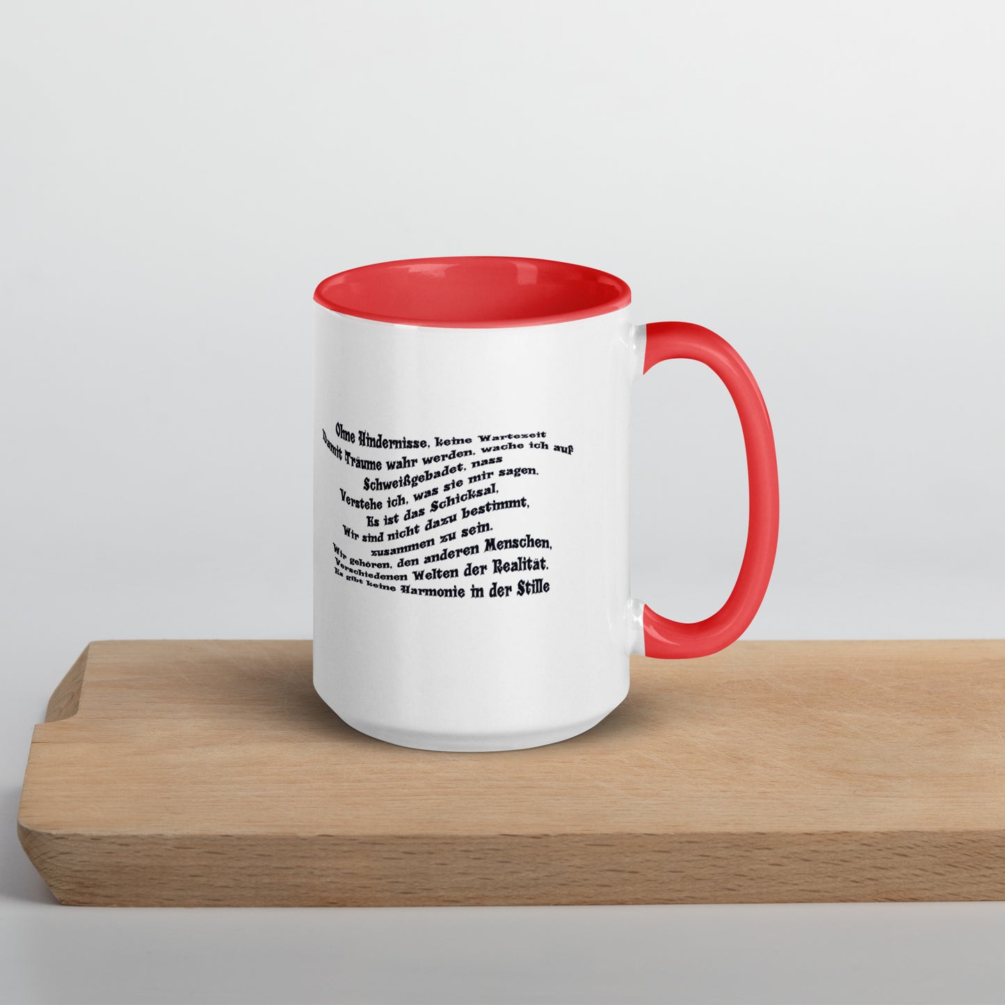 Tasse mit farbiger Innenseite 'Musik & meine Poesie'