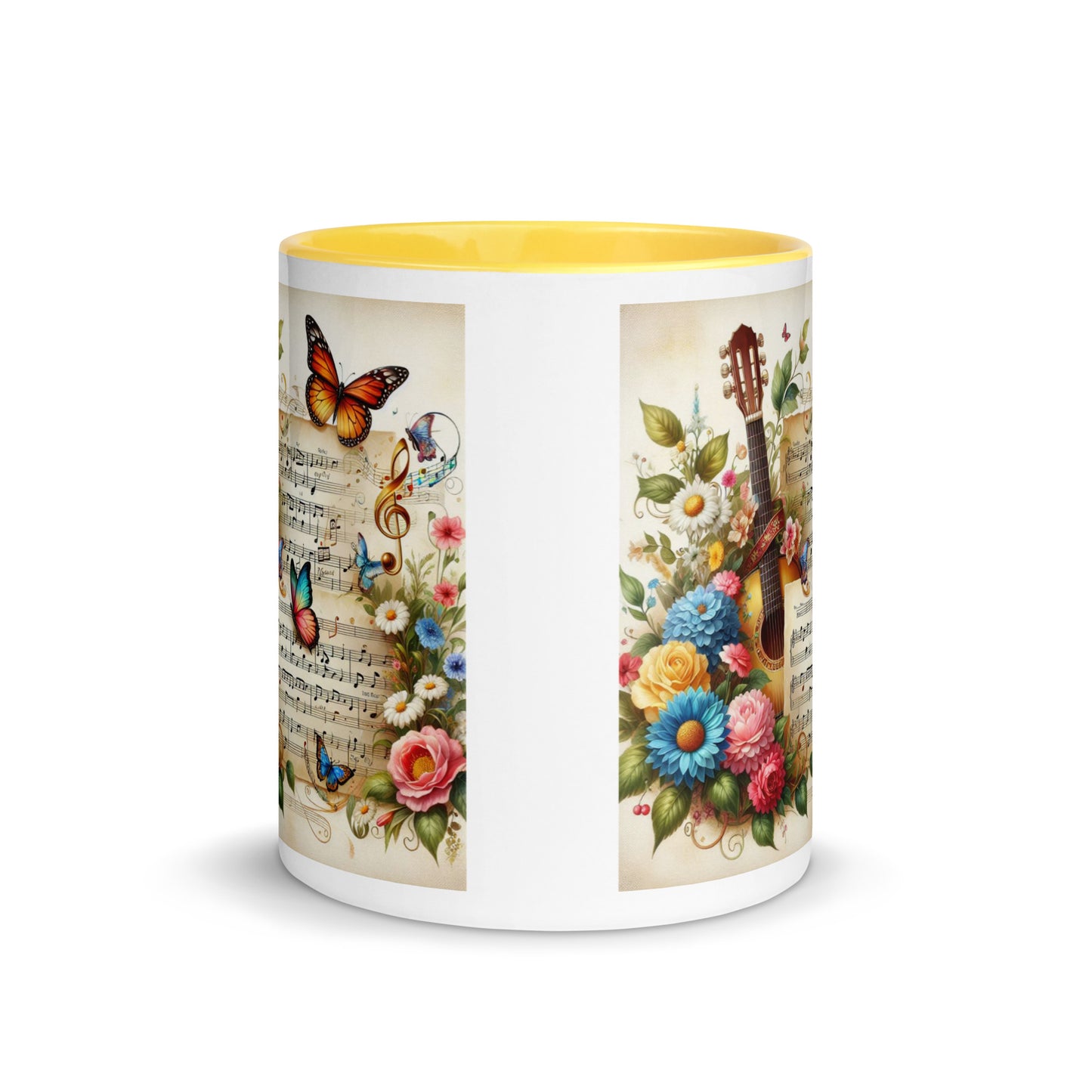 Tasse mit farbiger Innenseite 'Music is life', Teil meiner 'Music is life'-Kollektion