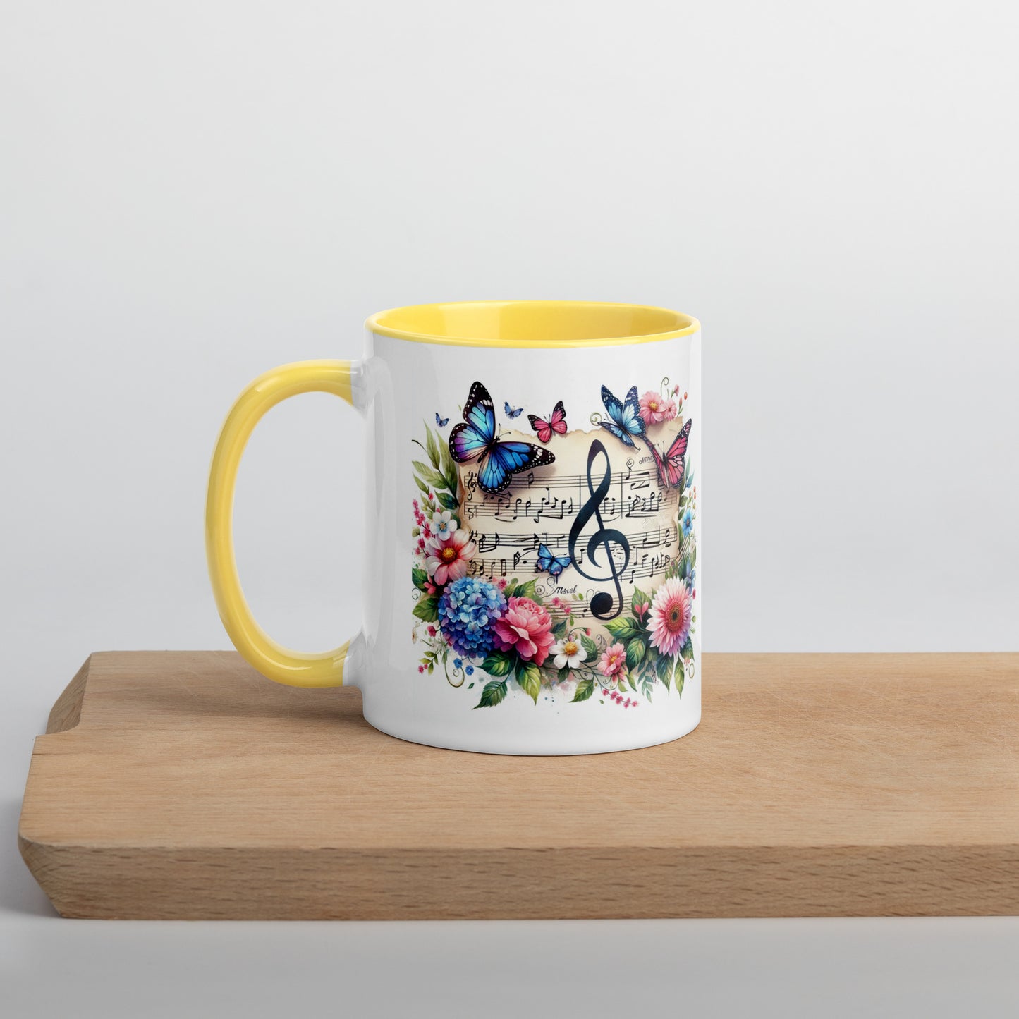 Tasse mit farbiger Innenseite 'Music is life', Teil meiner 'Music is life'-Kollektion