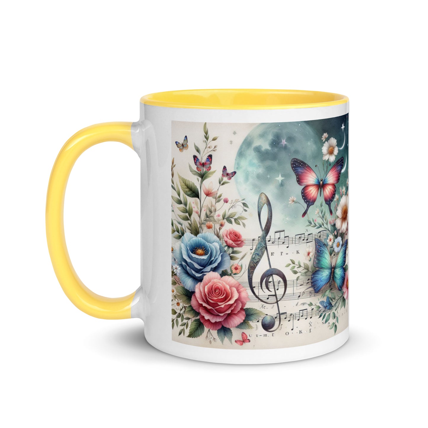 Tasse mit farbiger Innenseite 'Music is life', Teil meiner 'Music is life'-Kollektion