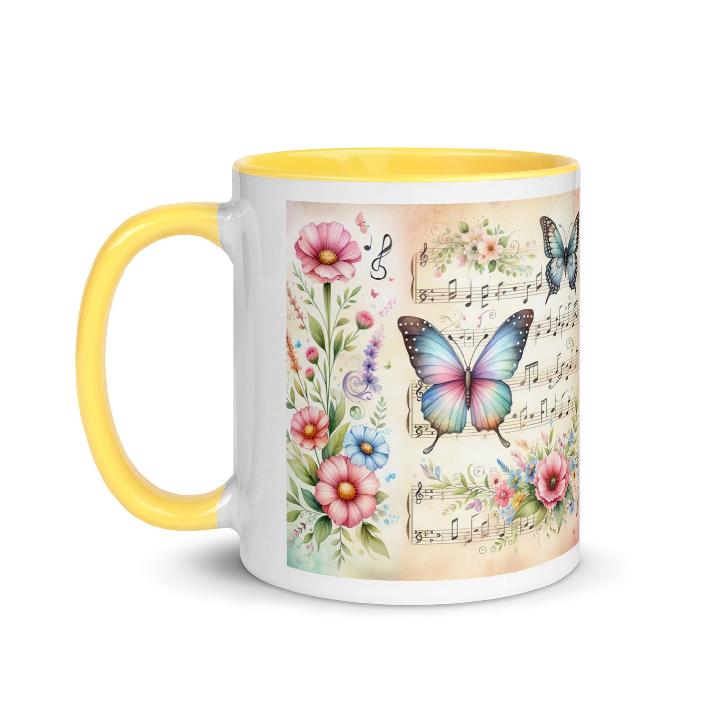 Tasse mit farbiger Innenseite 'Music is life', Teil meiner 'Music is life'-Kollektion