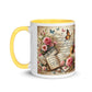 Tasse mit farbiger Innenseite 'Music is life', Teil meiner 'Music is life'-Kollektion