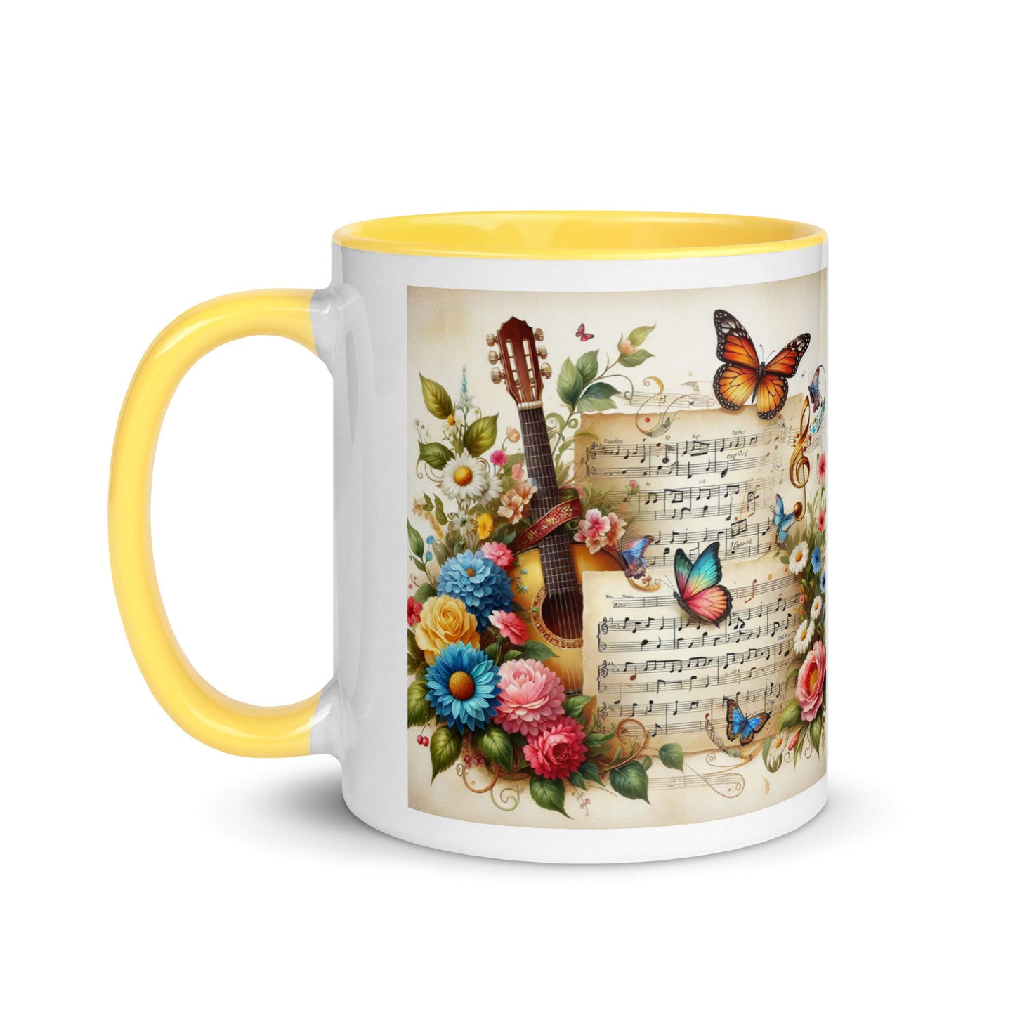 Tasse mit farbiger Innenseite 'Music is life', Teil meiner 'Music is life'-Kollektion