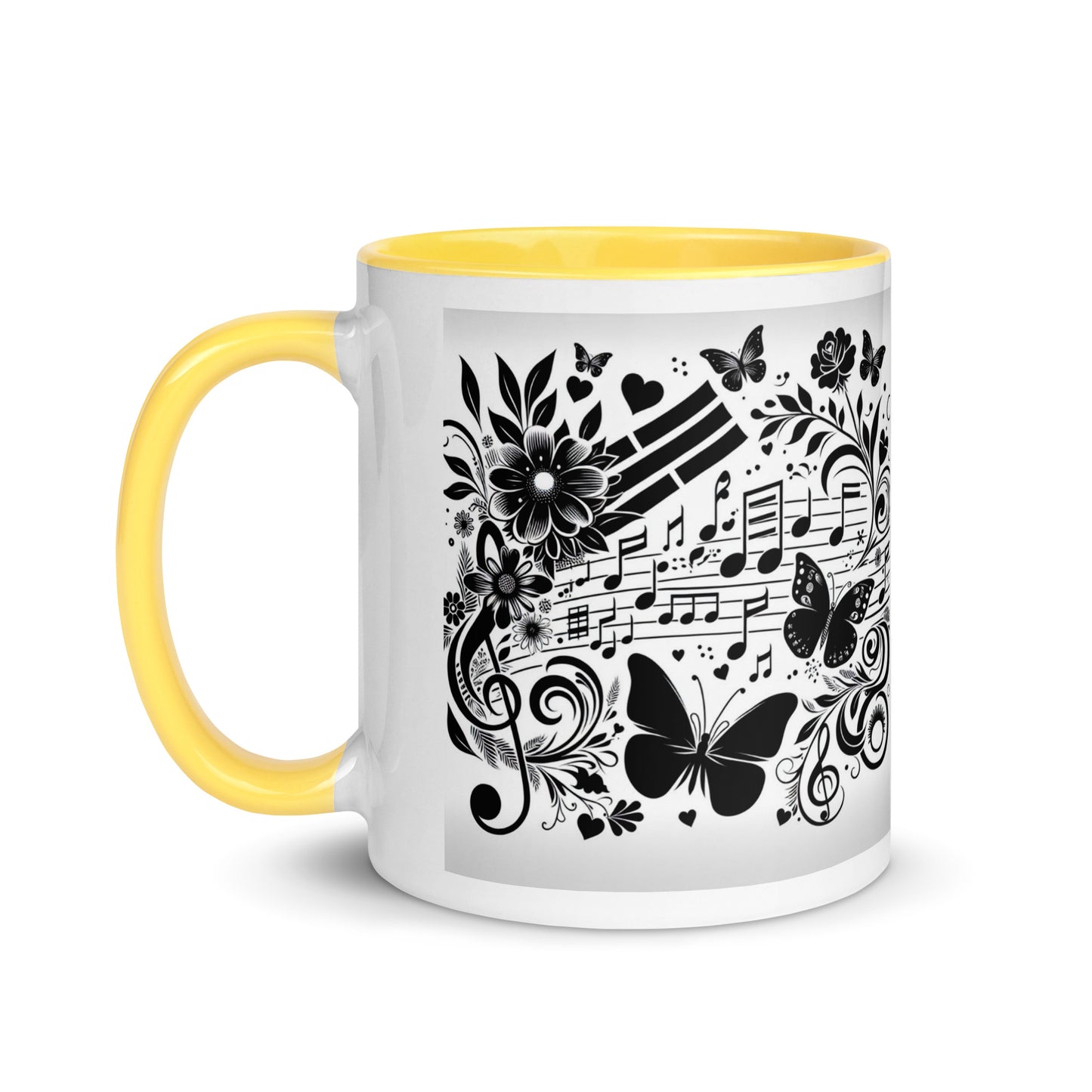 Tasse mit farbiger Innenseite 'Music is life', Teil meiner 'Music is life'-Kollektion