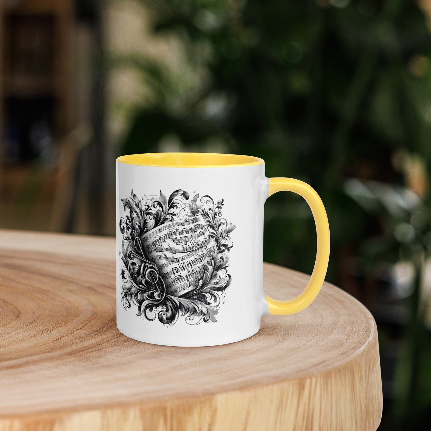 Tasse mit farbiger Innenseite 'Music is life', Teil meiner 'Music is life'-Kollektion