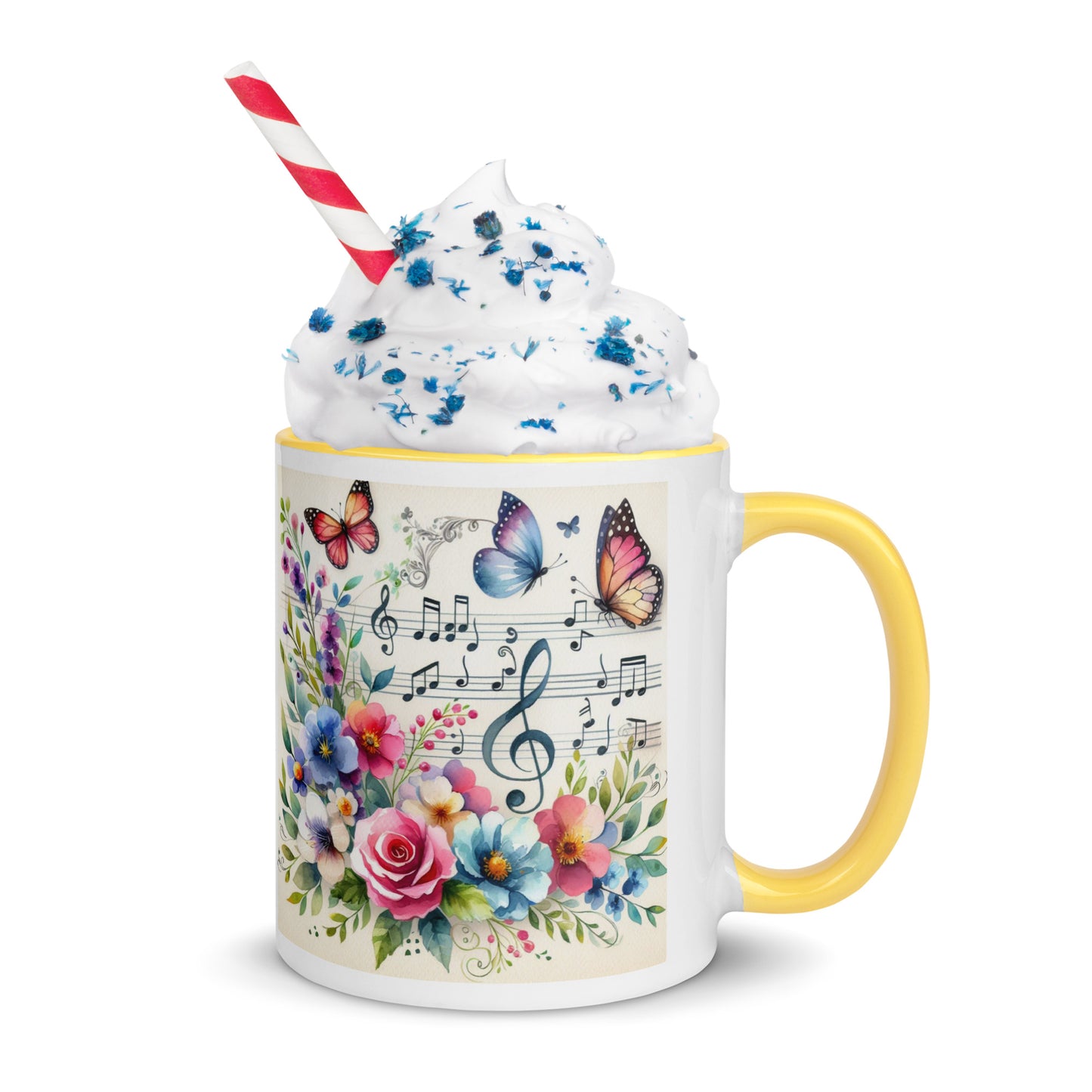 Tasse mit farbiger Innenseite 'Music is life'