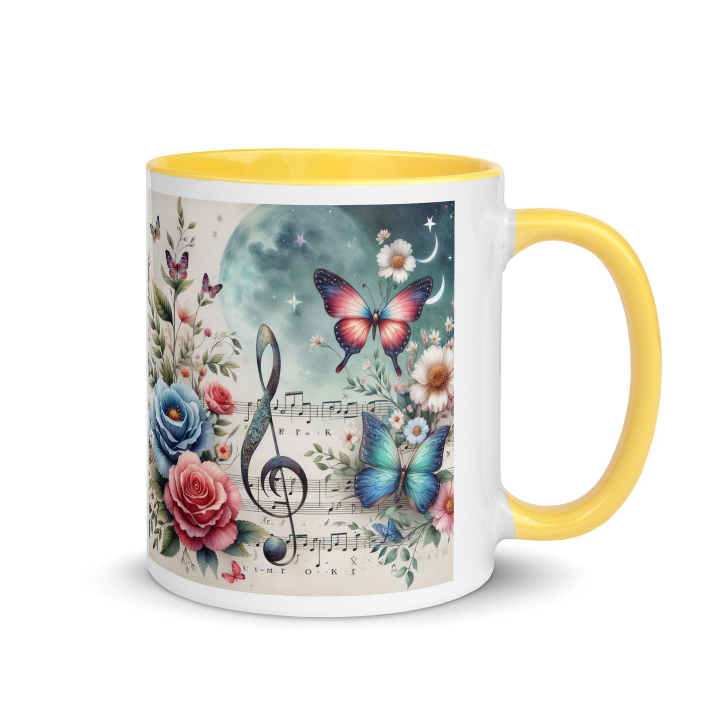 Tasse mit farbiger Innenseite 'Music is life', Teil meiner 'Music is life'-Kollektion