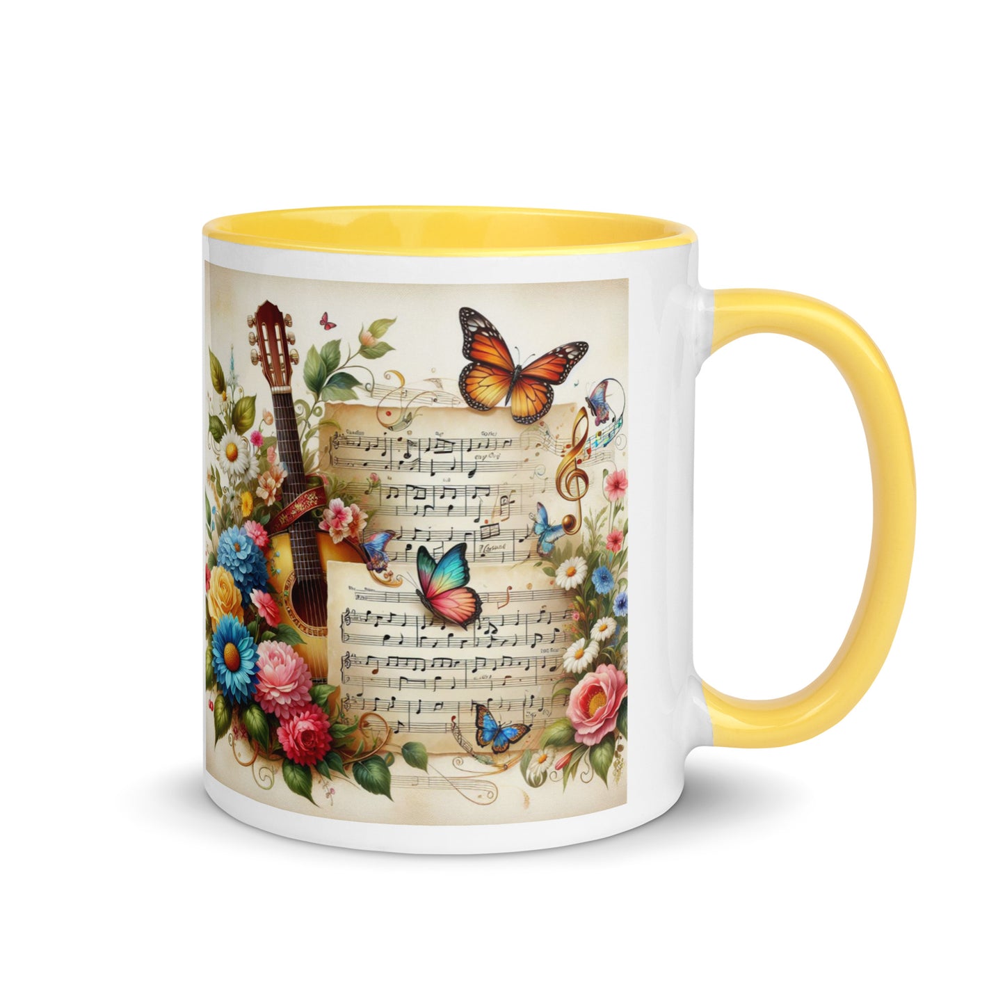 Tasse mit farbiger Innenseite 'Music is life', Teil meiner 'Music is life'-Kollektion