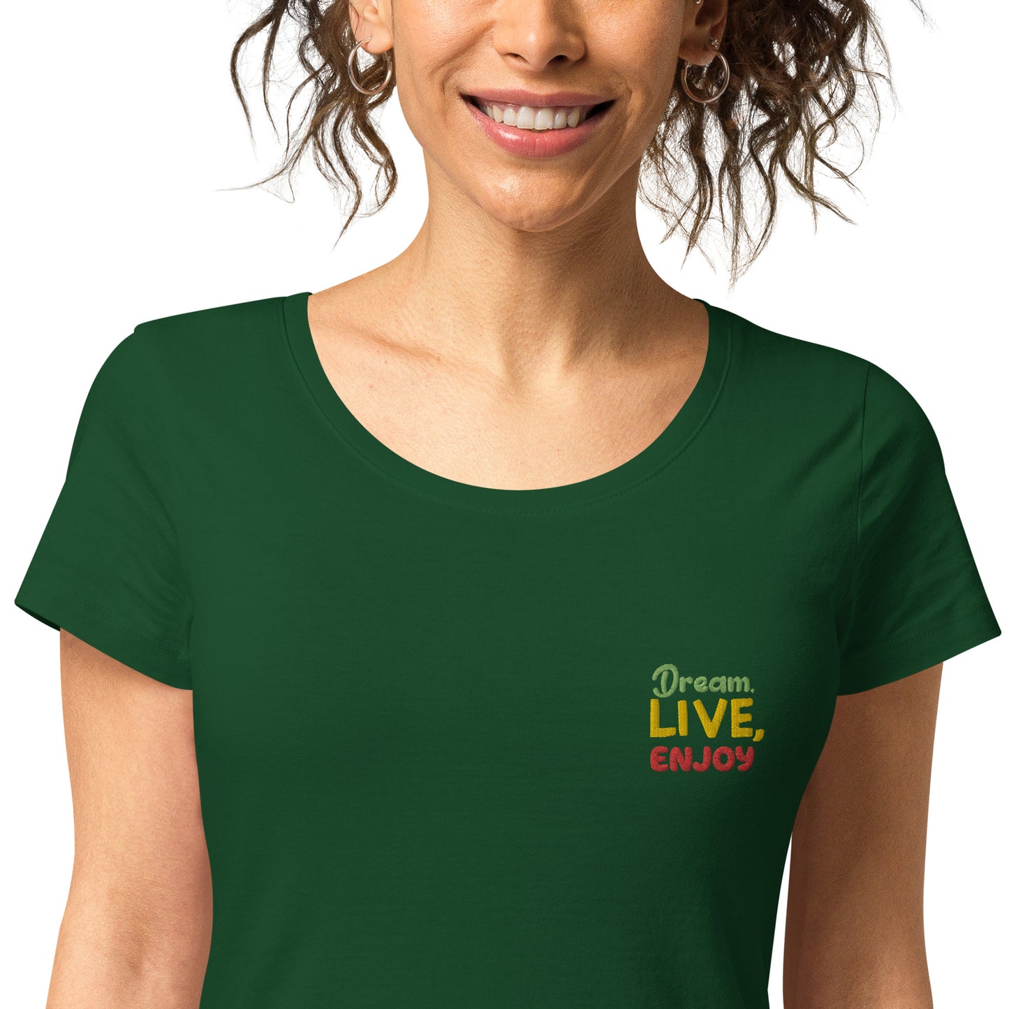 Basic Bio-T-Shirt für Damen "Dream, live, enjoy"