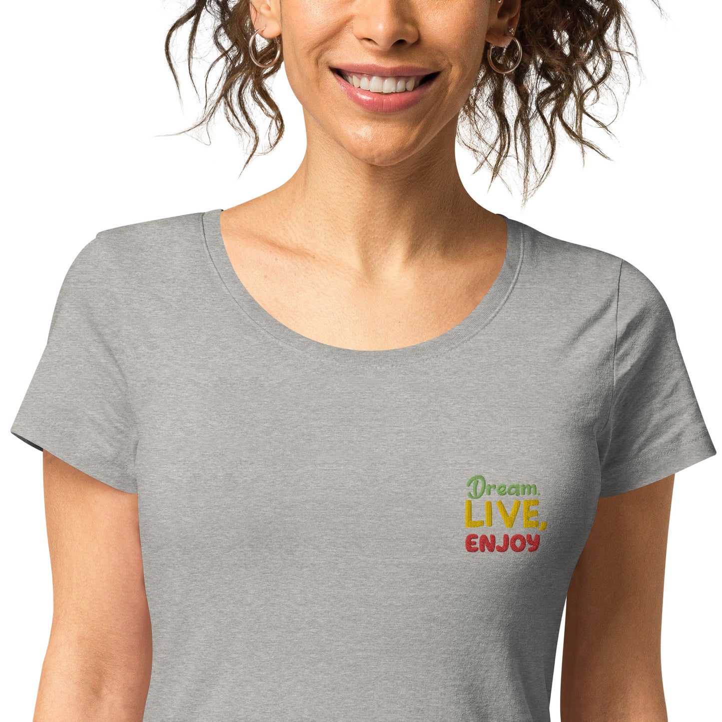 Basic Bio-T-Shirt für Damen "Dream, live, enjoy"