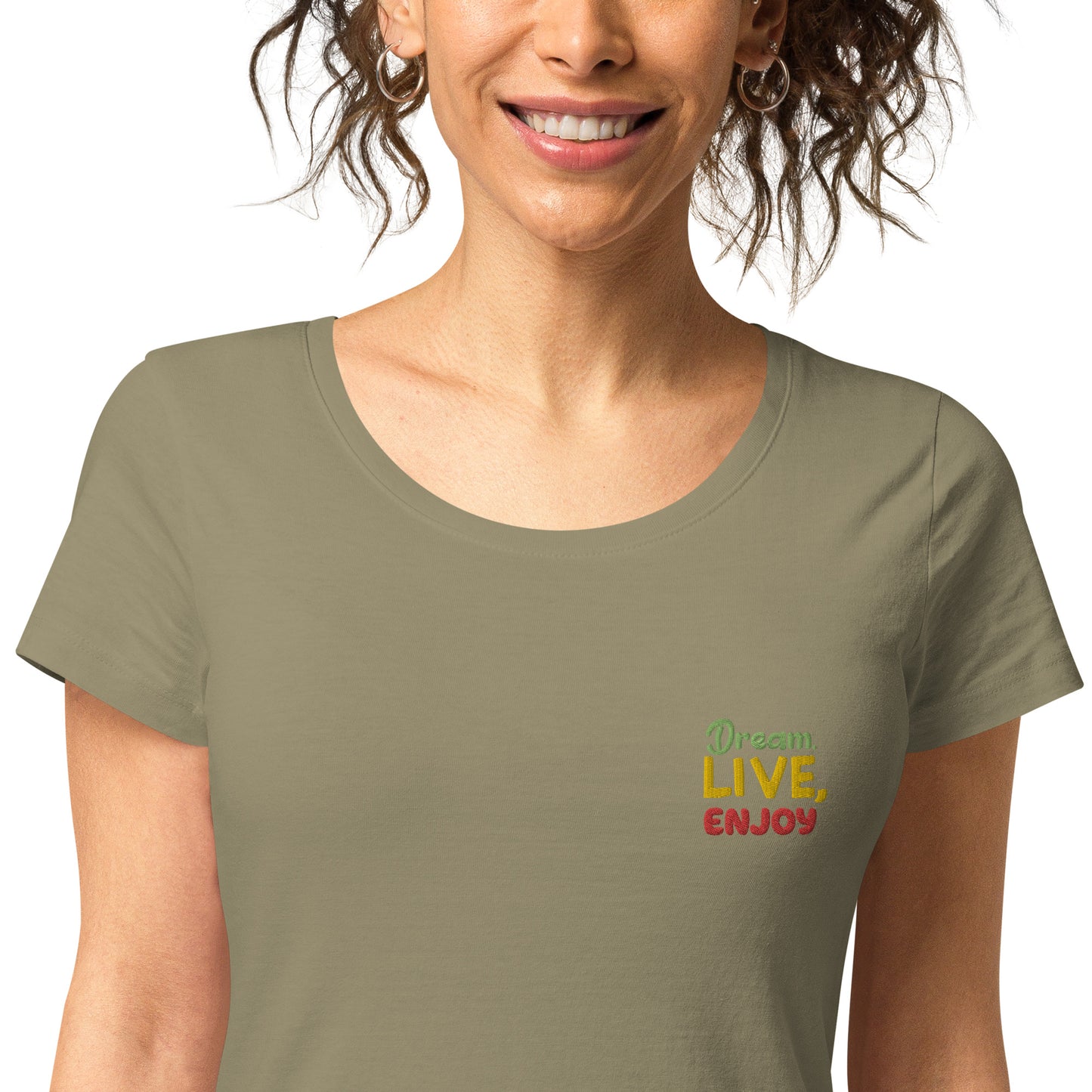 Basic Bio-T-Shirt für Damen "Dream, live, enjoy"