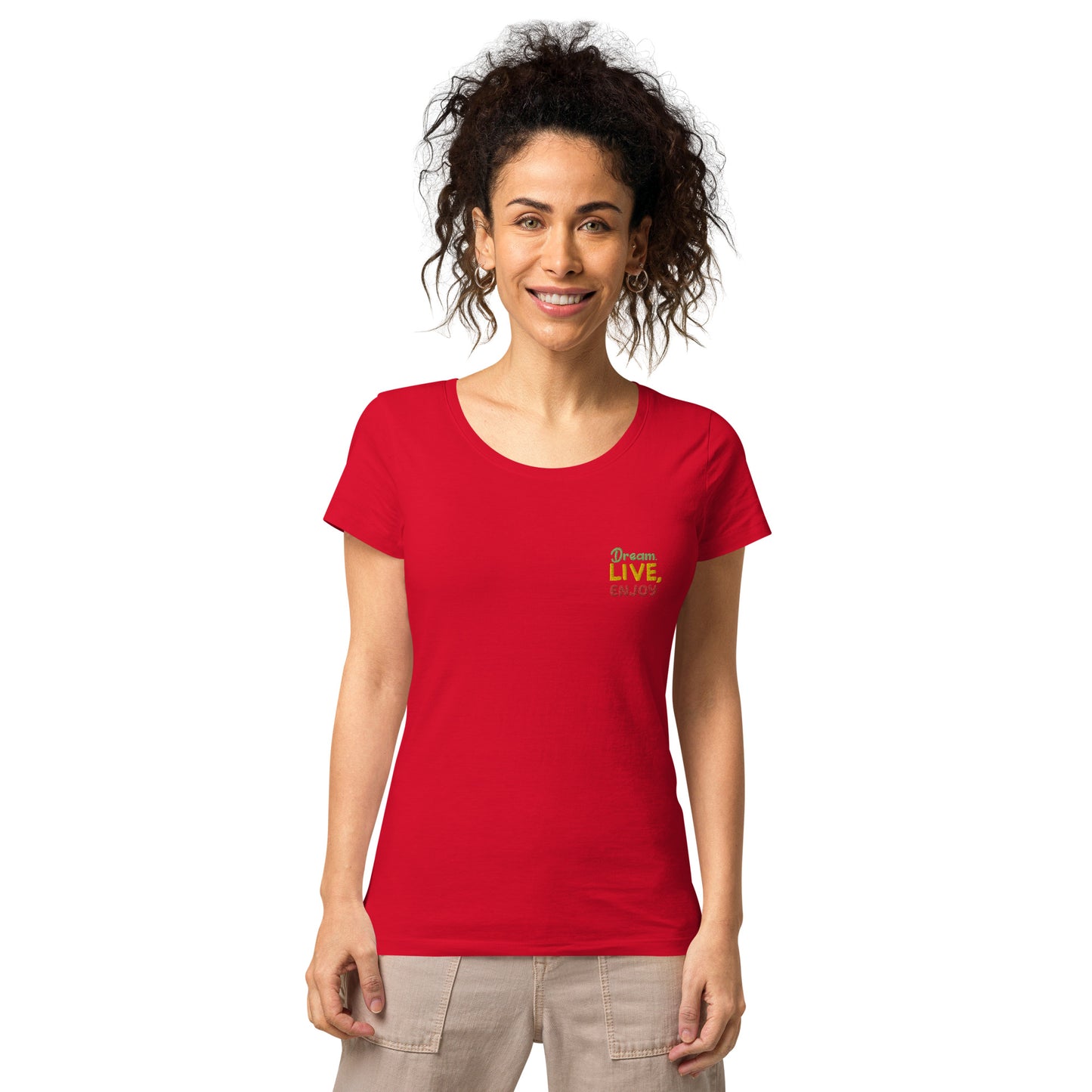 Basic Bio-T-Shirt für Damen "Dream, live, enjoy"