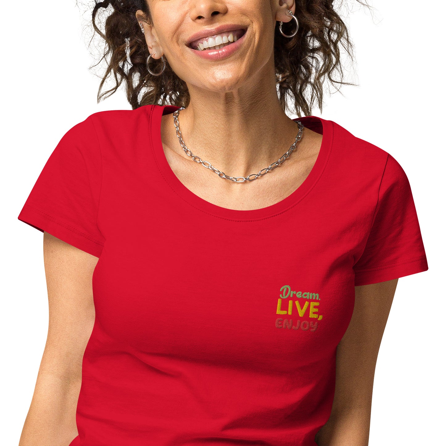 Basic Bio-T-Shirt für Damen "Dream, live, enjoy"