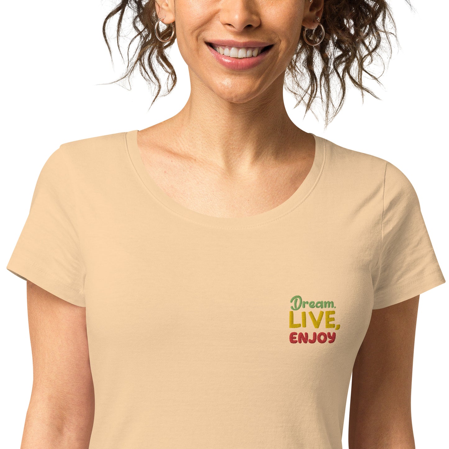 Basic Bio-T-Shirt für Damen "Dream, live, enjoy"