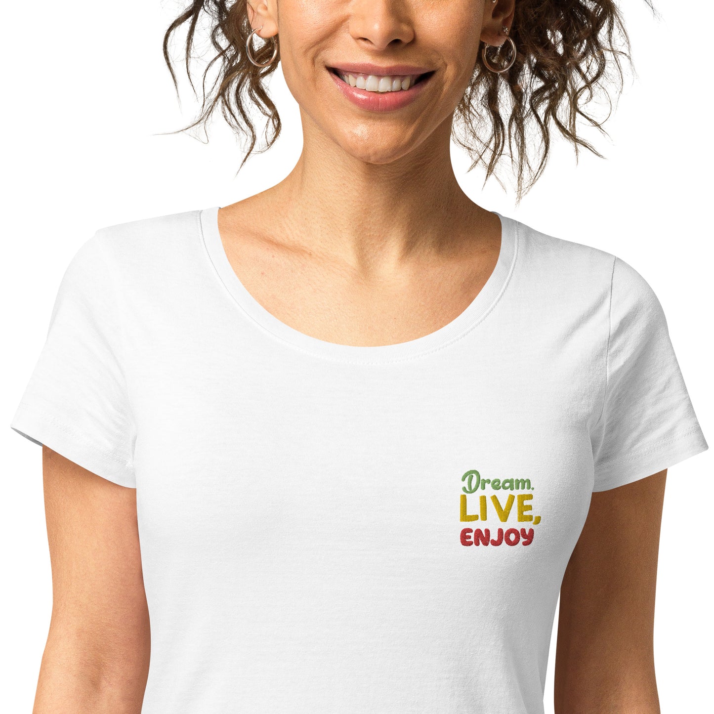 Basic Bio-T-Shirt für Damen "Dream, live, enjoy"