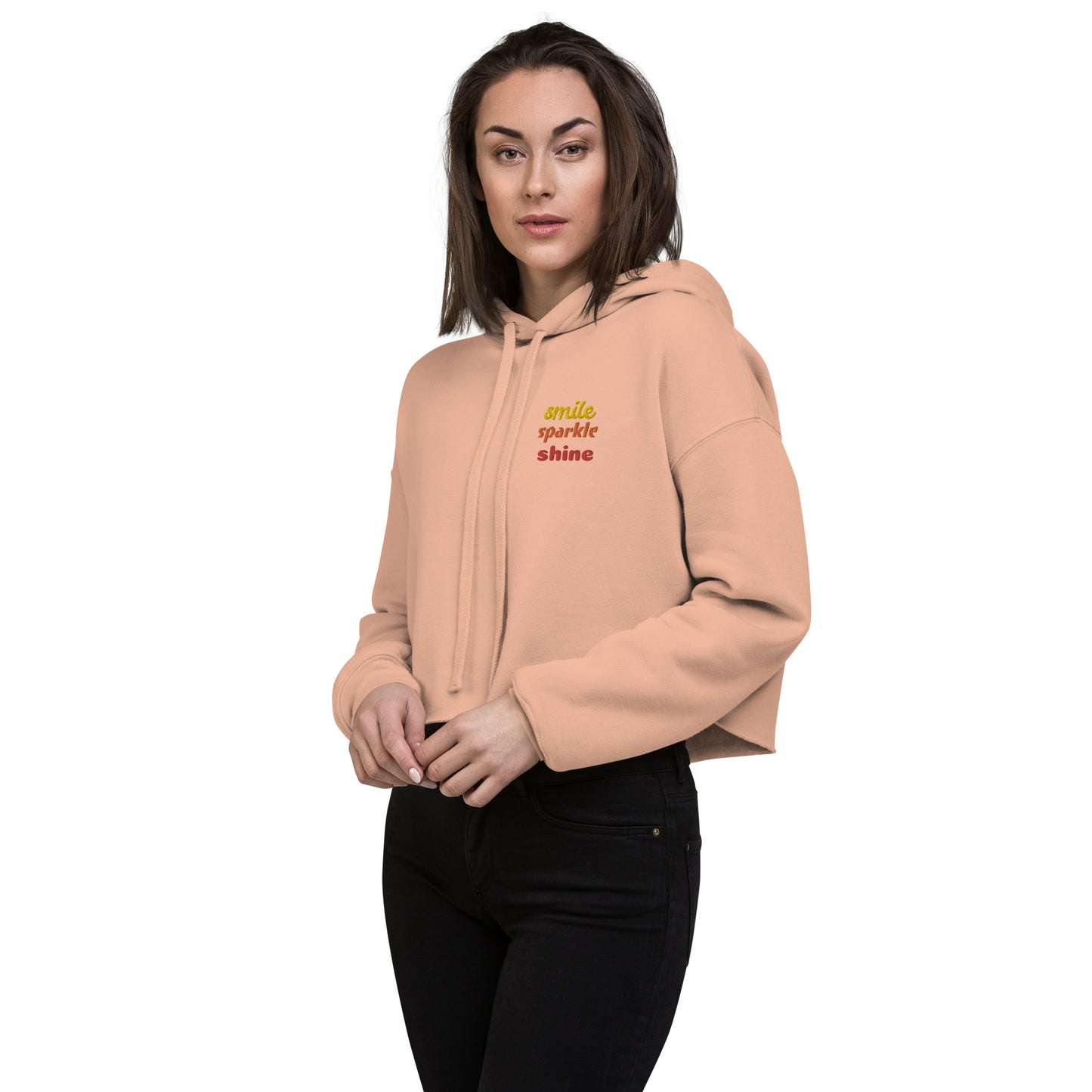 Cropped Hoodie für Damen | Bella + Canvas 7502 "Smile, sparkle, shine"